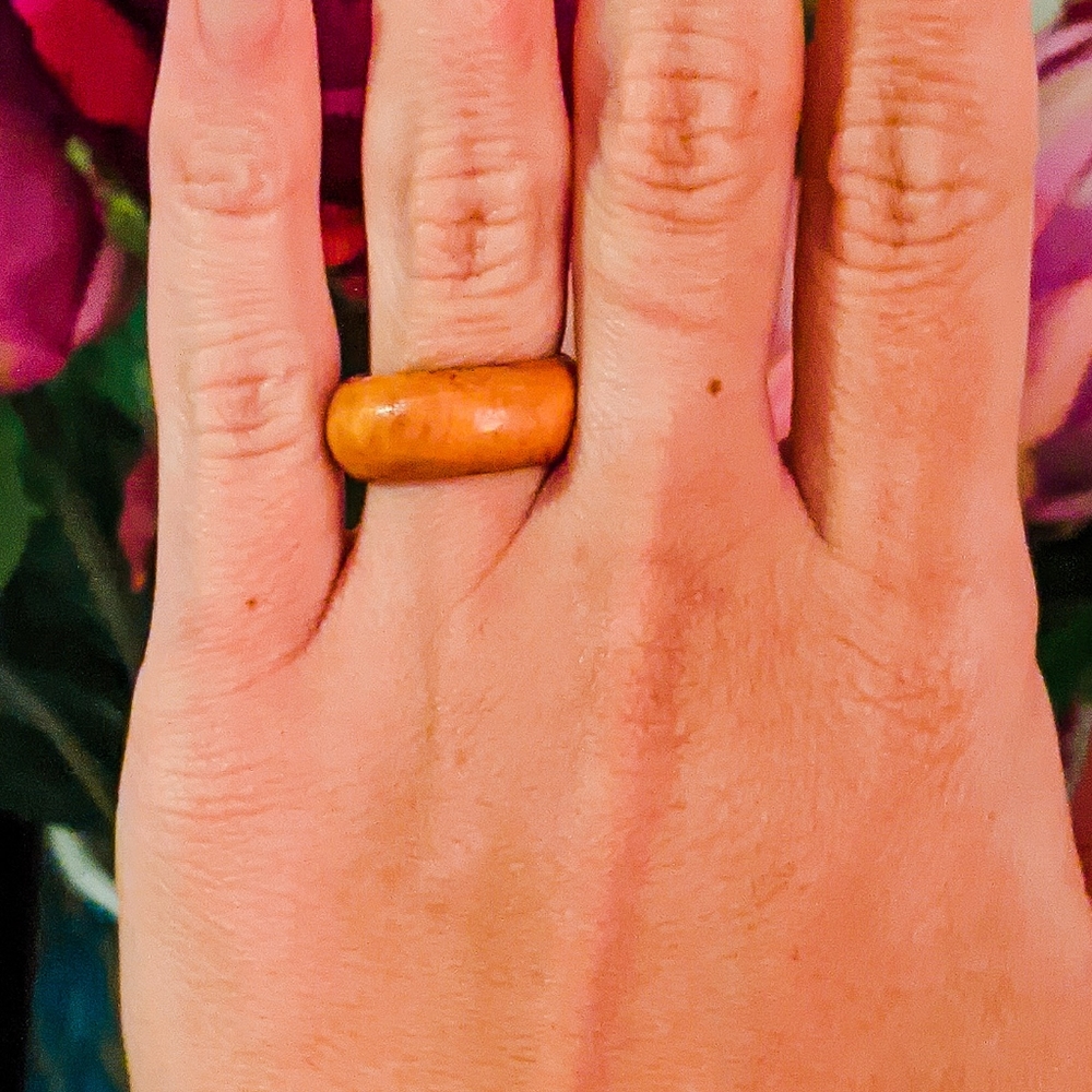 Organic Wood Wedding Band | Natural Wooden Size 9 - Picture 2 of 5